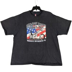 Homeless Heroes Poker Run Shirt Mens 2XL Black Warhorse Brotherhood MC Biker